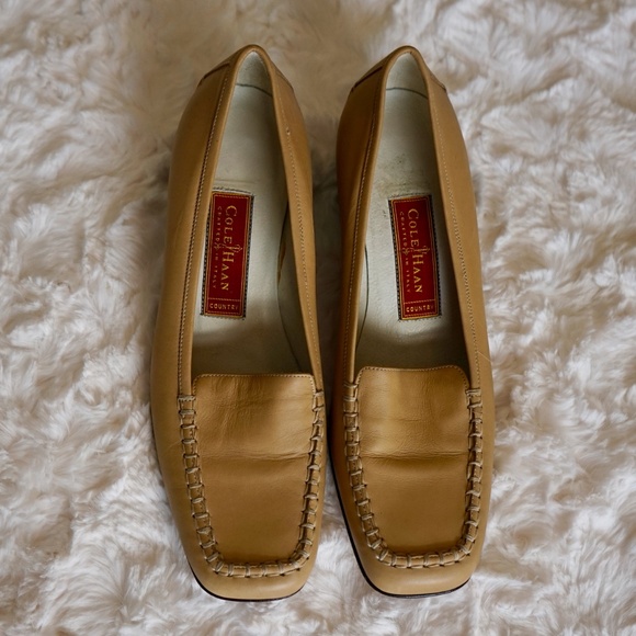 Vintage Cole Haan Country - Loafer slip on block style heel - 90s - Beige 7 - Picture 4 of 8